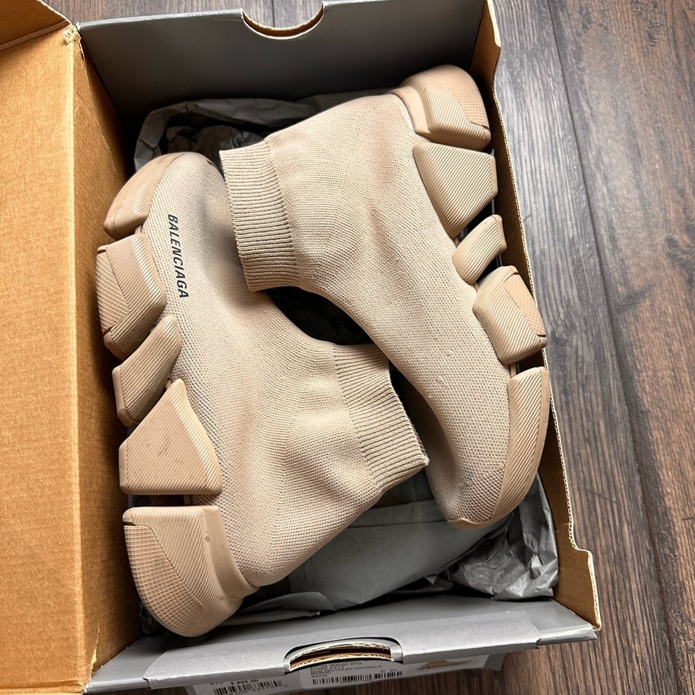 Balenciaga Taupe Sock Sneakers - Picture 6 of 7